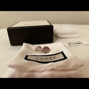 Gucci Round Trademark Stud Earrings w/ Tags